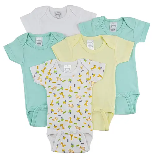 bambini short sleeve one piece 5 pack