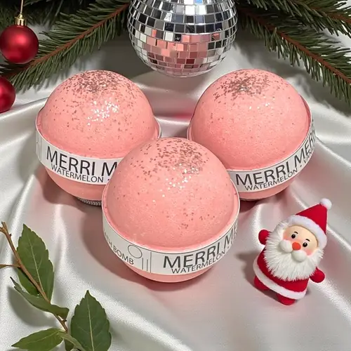 marry christmas watermelon vanilla large bath bomb 8oz