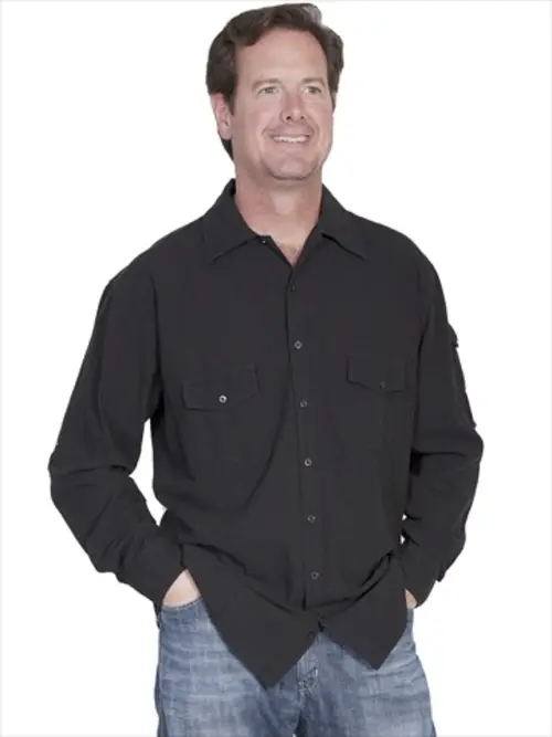 scully cm5 blk l cantina 100 percent cotton mens shirt black large