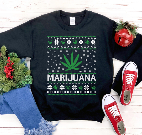 marijuana christmas sweatshirt