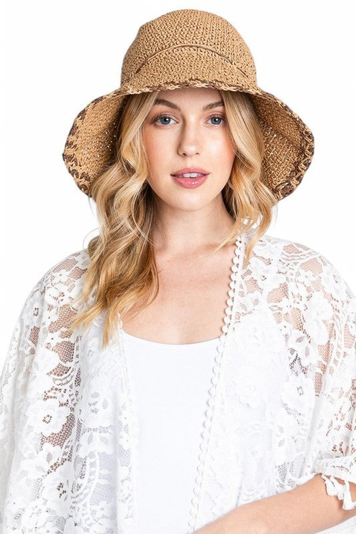 crochet straw bucket hat