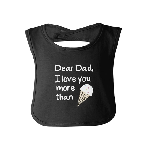 dear dad icecream cute black baby bib unique