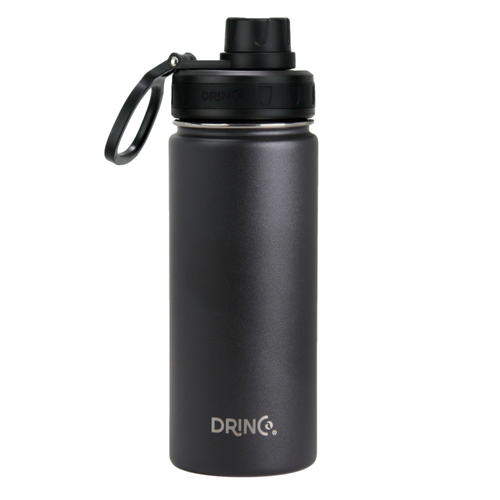 drinco® 18oz stainless steel sport water bottle black