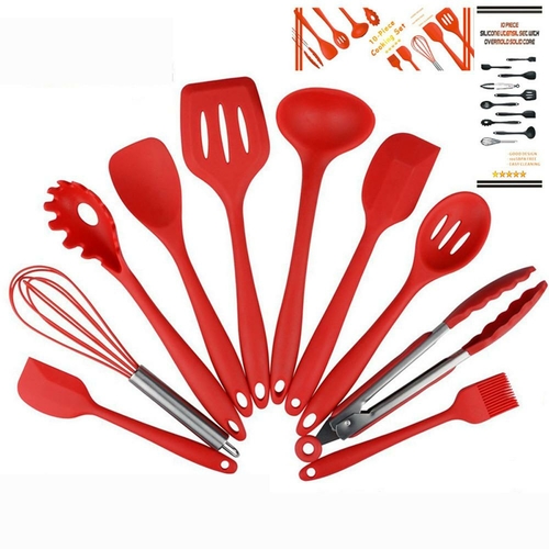 non stick silicone cooking utensils premium heat resistant 10 pcs set
