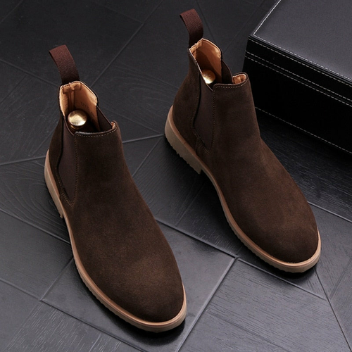 luxury fashion men's ankle boots spring autumn pointed toe boots